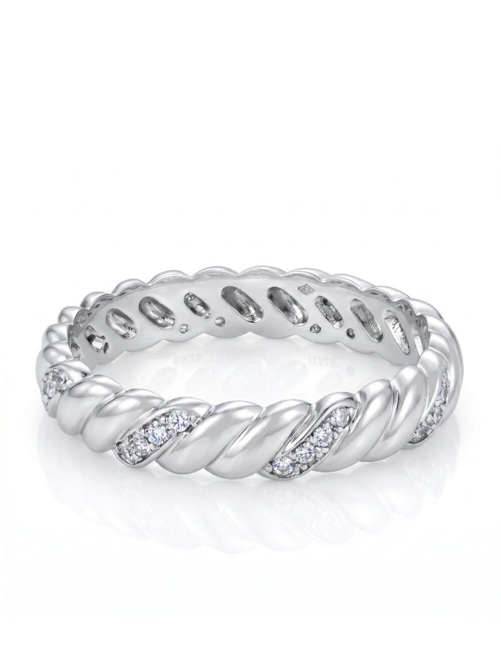 Croissant Twist Rope Band Stackable Ring, Charmed Aroma